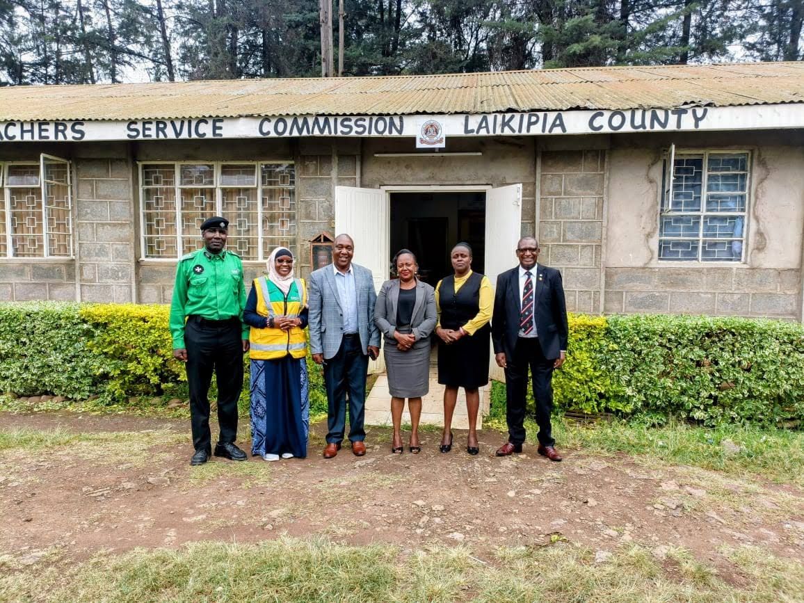 Beautiful Minds Network team outside the Teachers Service Commission, Laikipia County offices